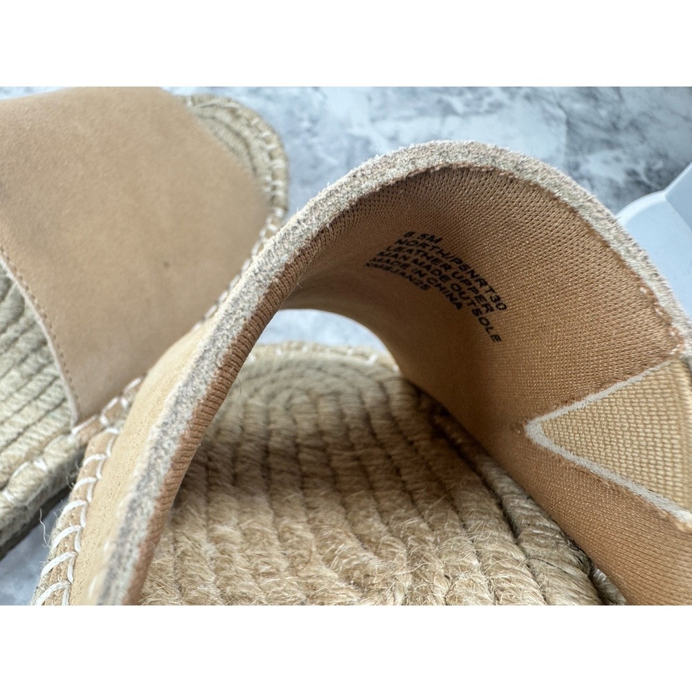 Haute Hippie Espadrille Tan Suede Leather Slides Woman's Size 8.5 - Picture 7 of 9